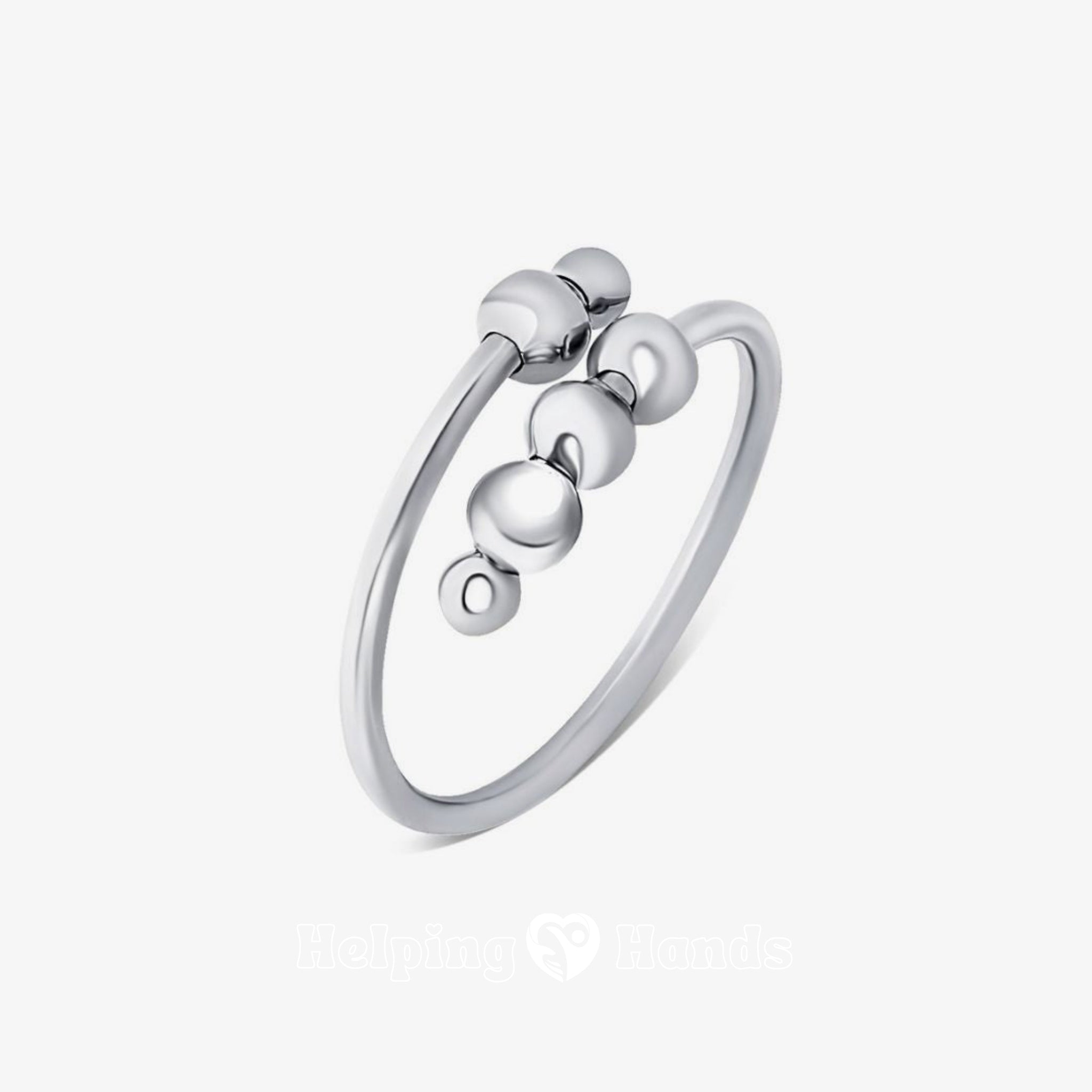 Minimalist silver ring with round beads

