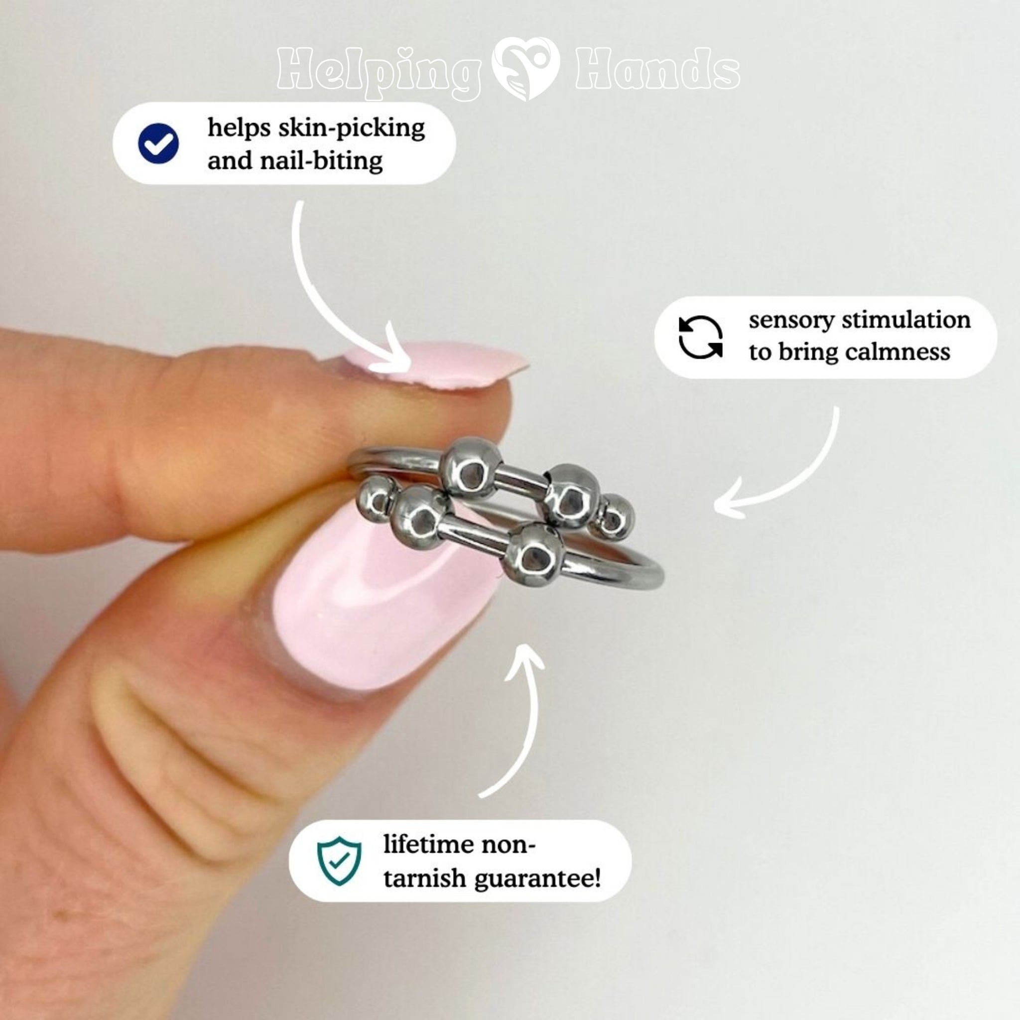 Sleek bead ring in shiny silver finish

