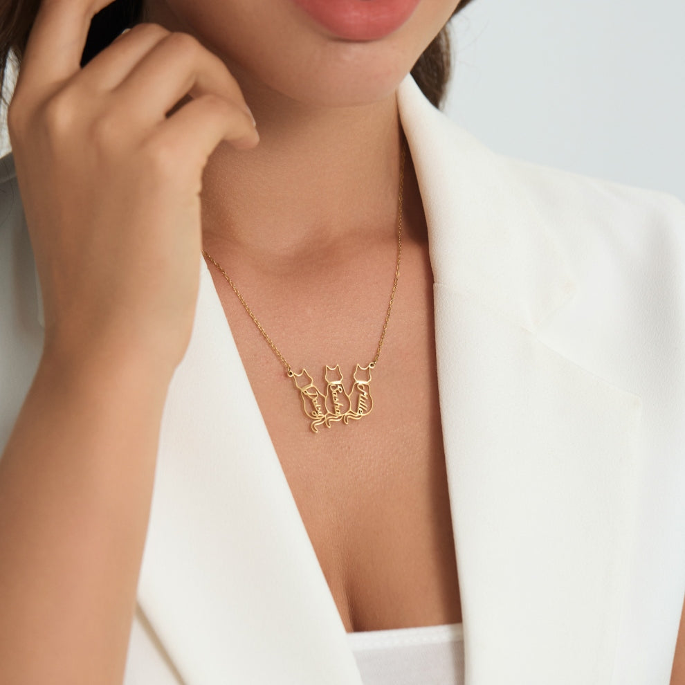 Personalized CAT Name Necklace