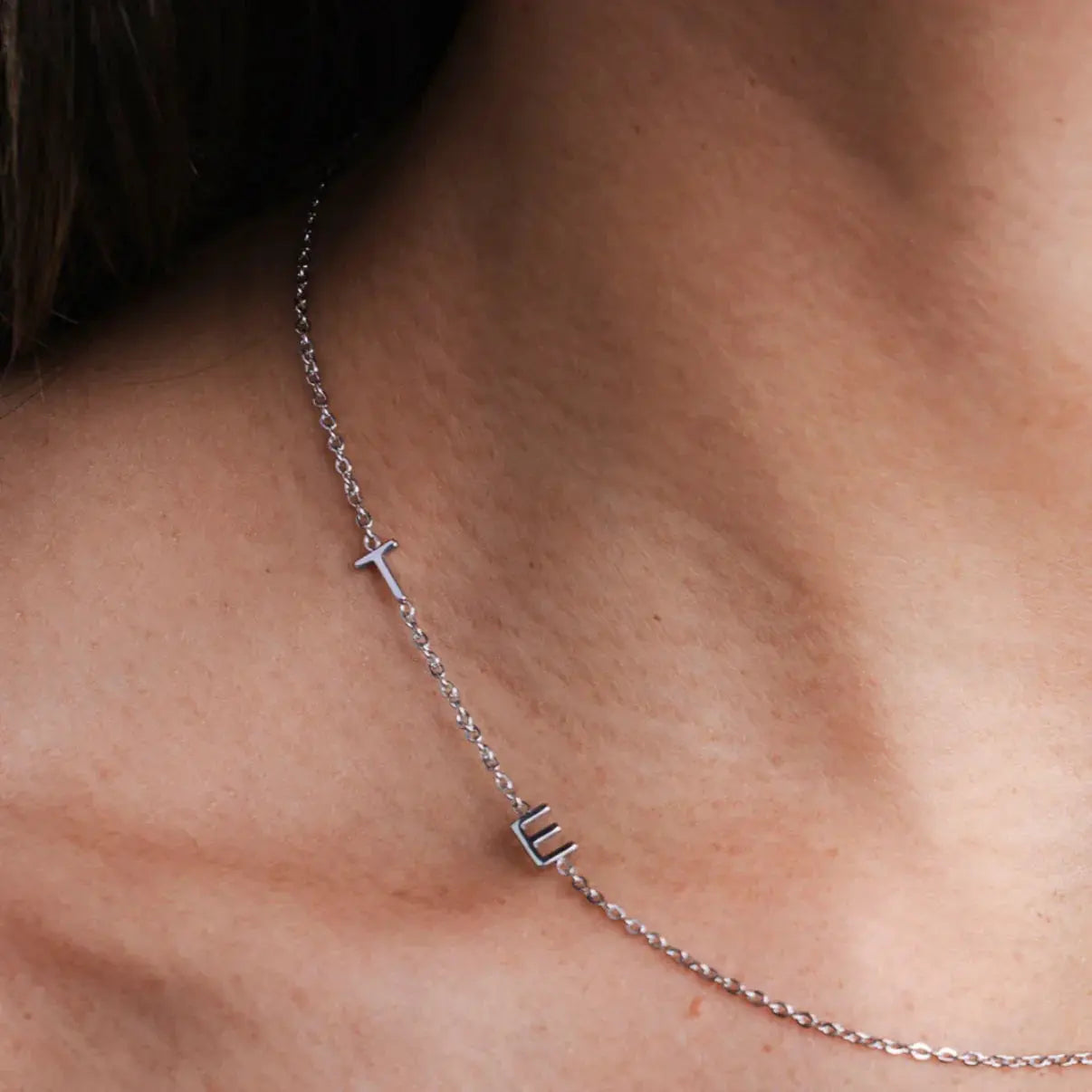 Personalized Necklace with Side Initials