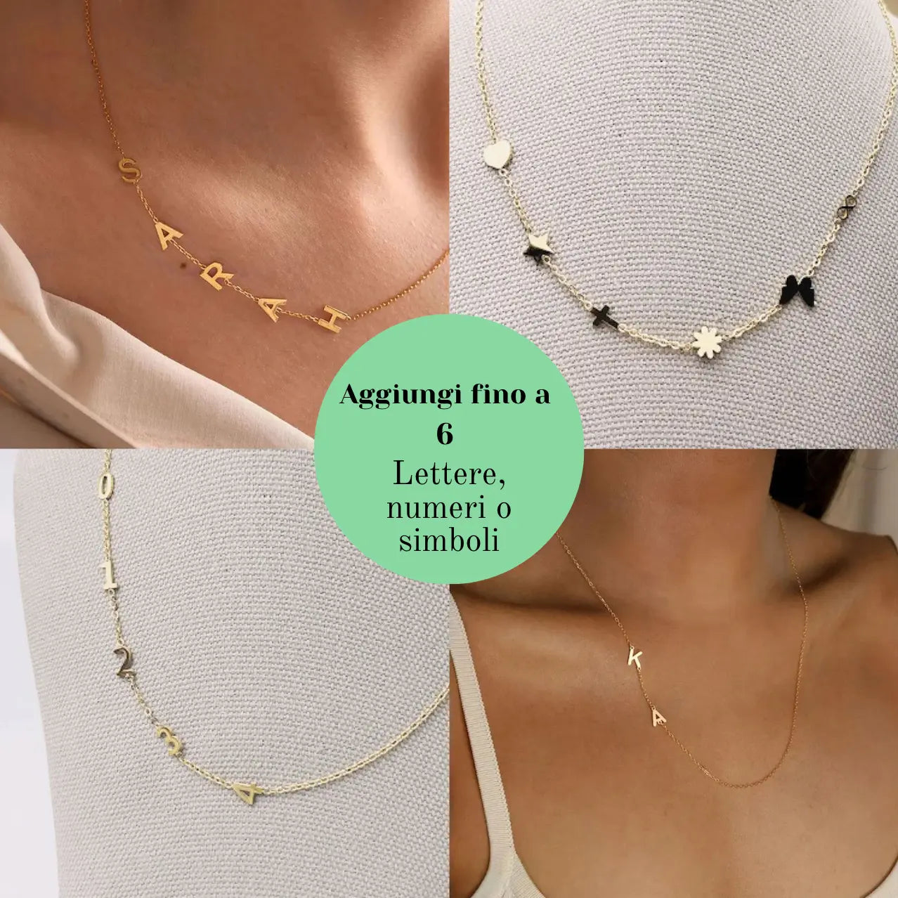 Personalized Necklace with Side Initials