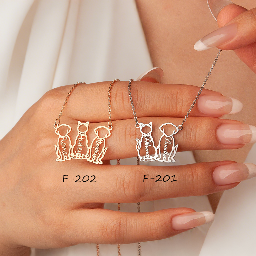 Personalized Cat Dog Name Necklace