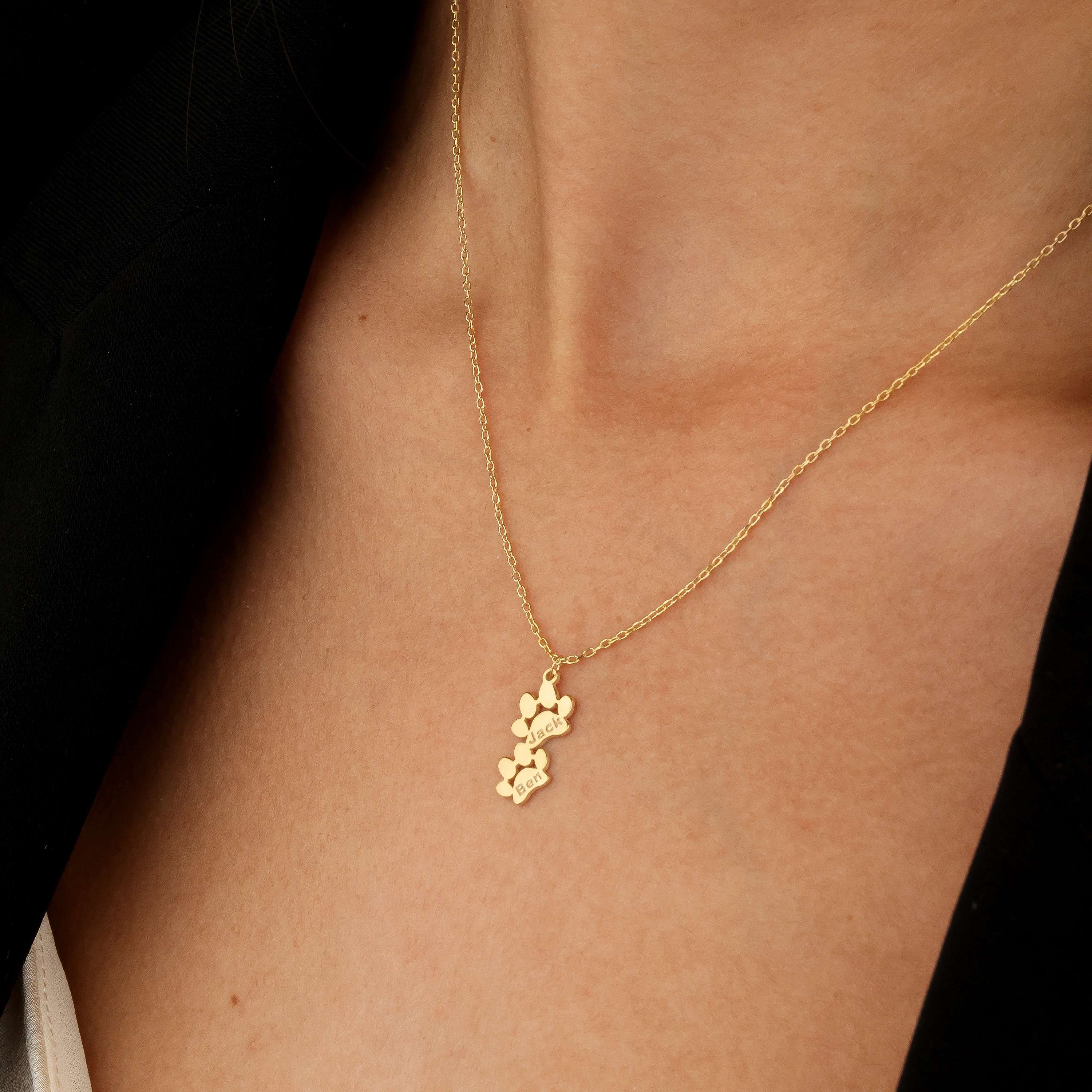 Paw Print Name Necklace