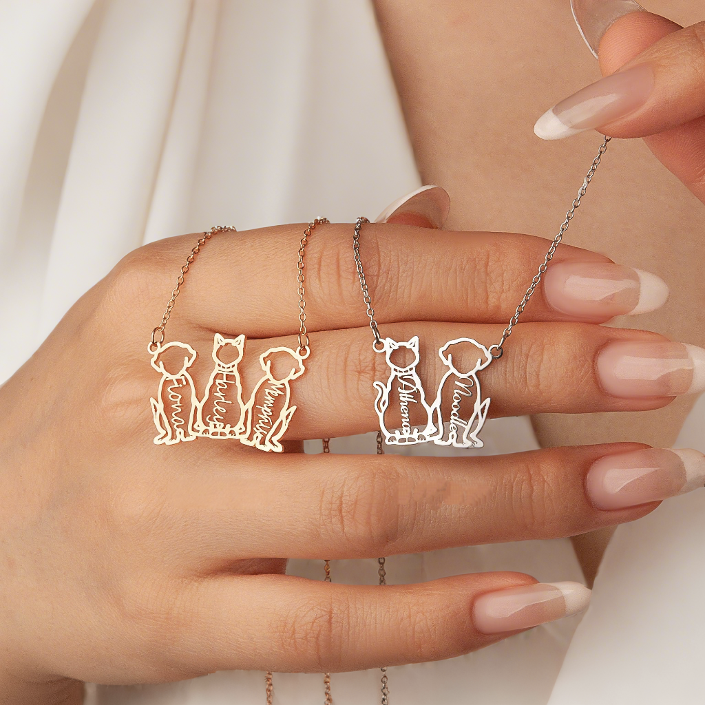 Personalized Cat Dog Name Necklace