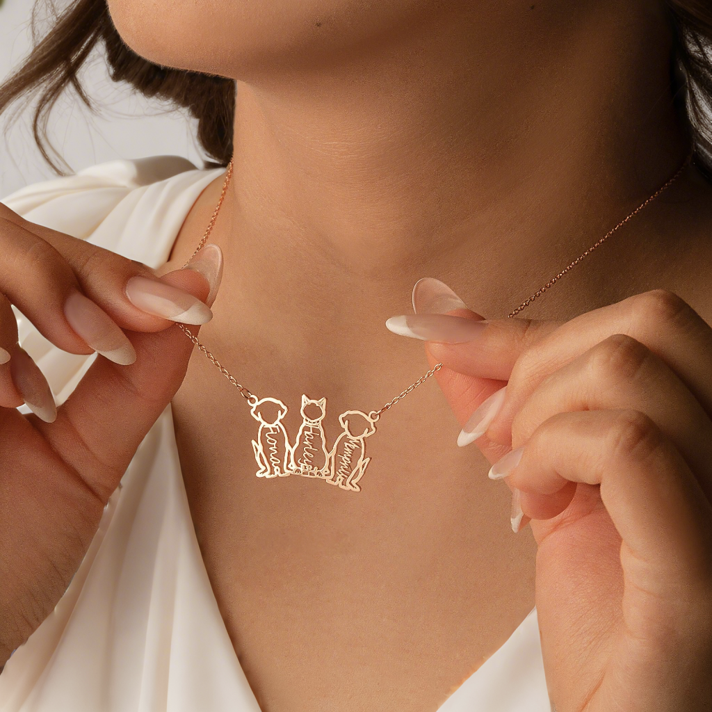 Personalized Cat Dog Name Necklace