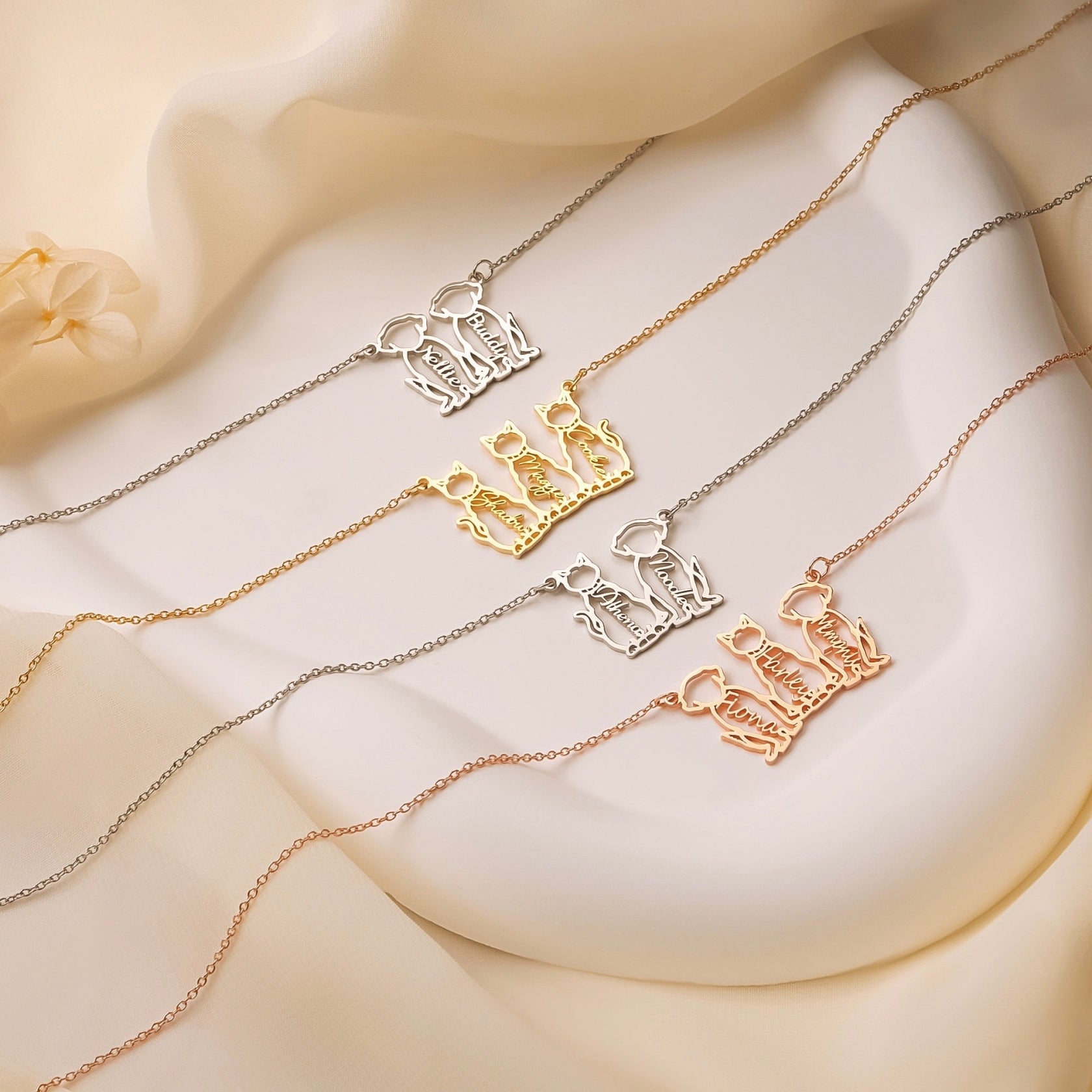 Personalized Cat Dog Name Necklace