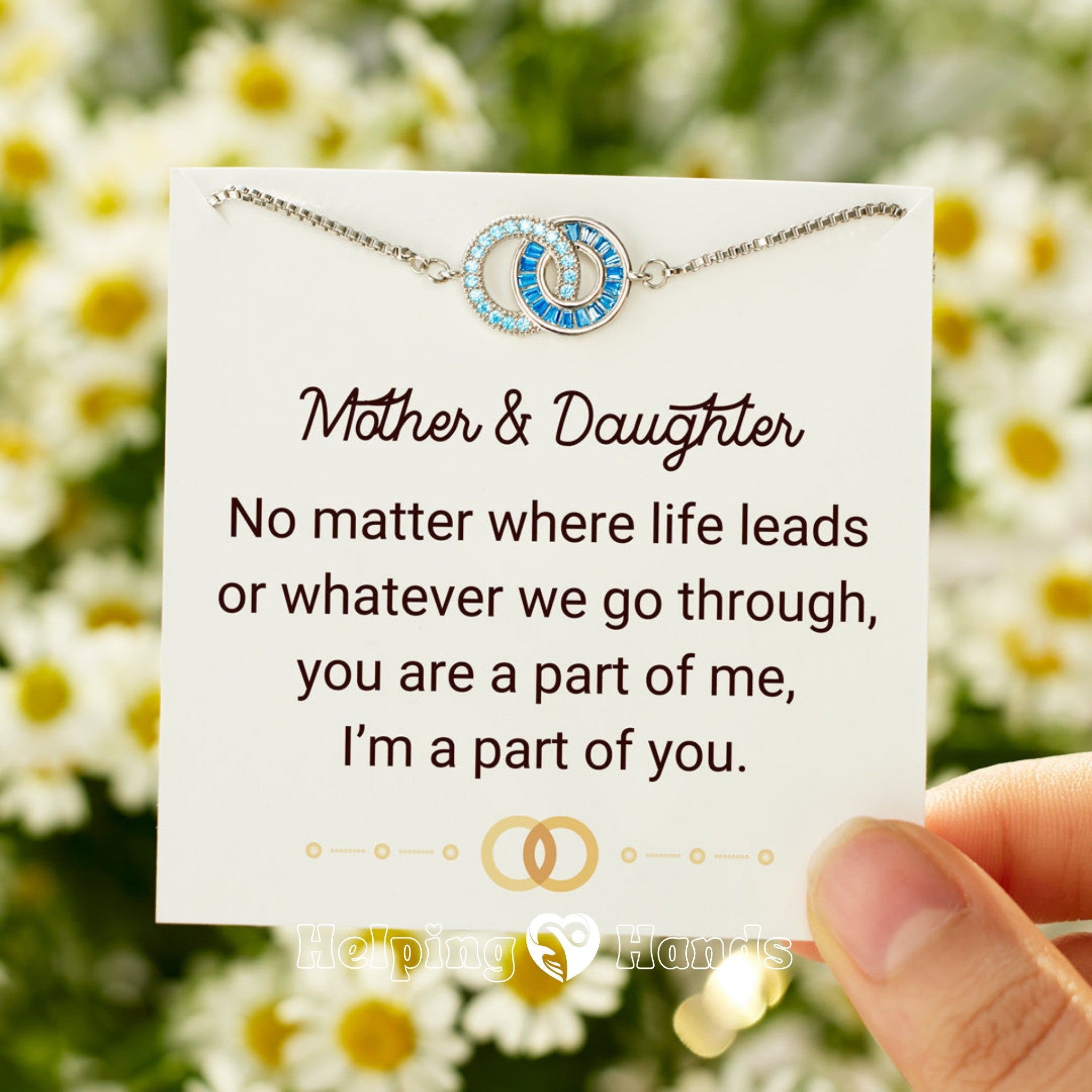 Adjustable chain bracelet with turquoise and sapphire accents with message 
