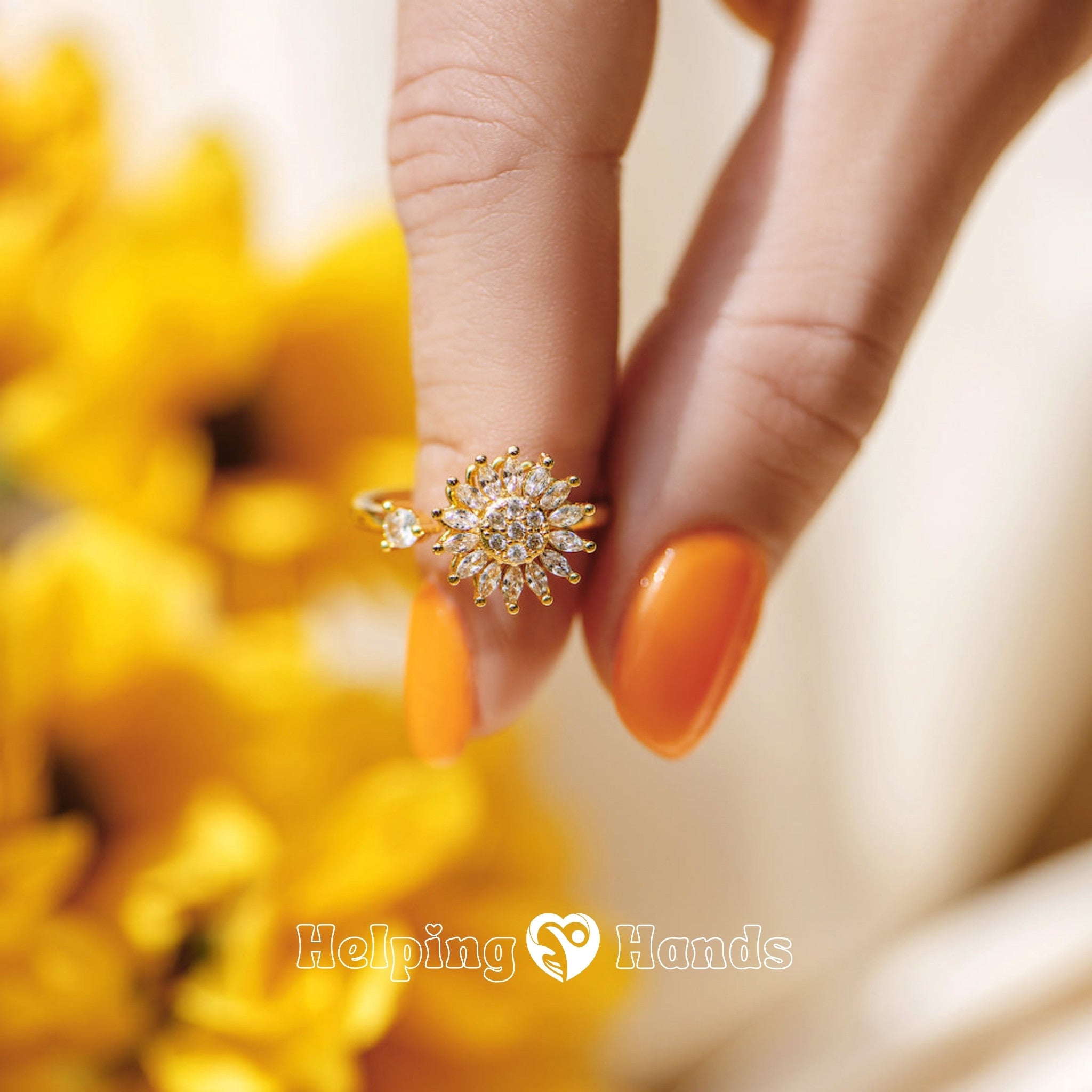 To My Daughter - Crystal Sunflower Fidget Ring