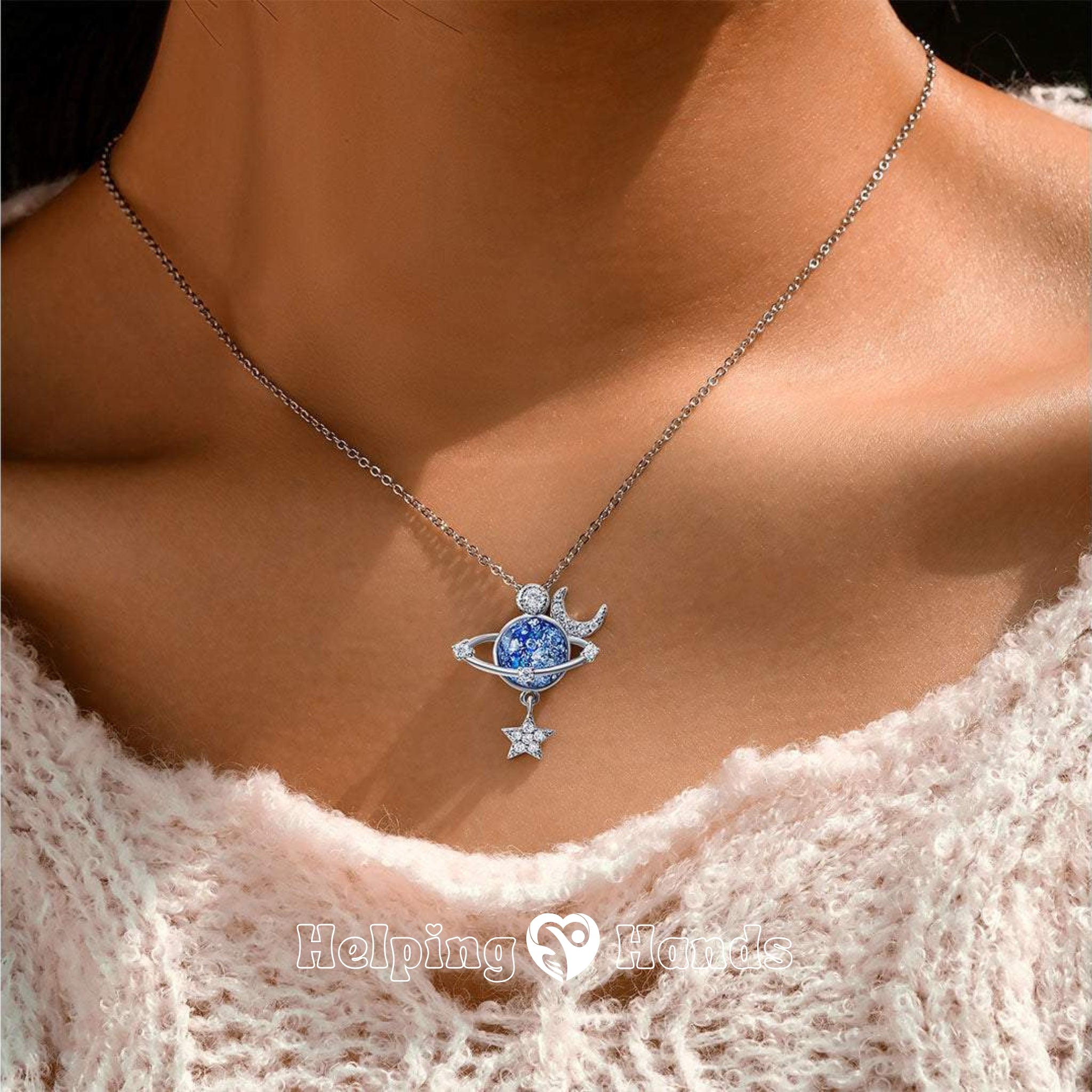 Daughter necklace with celestial design and heartfelt message

