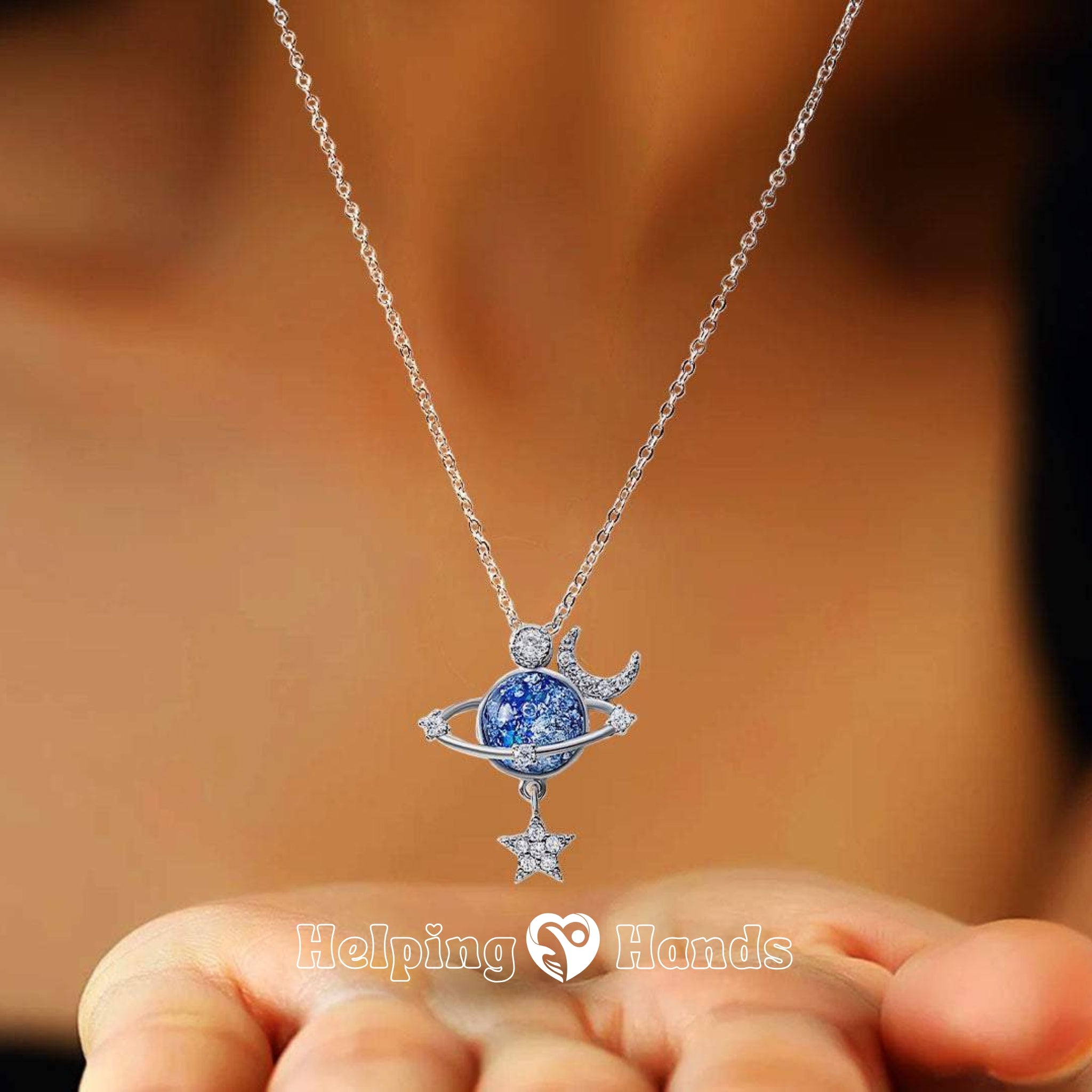To my daughter gift necklace with space-themed pendant

