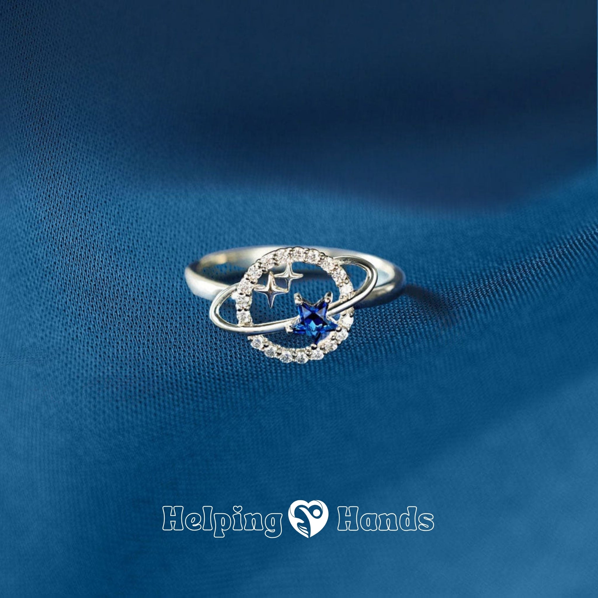 Inspirational daughter gift – silver celestial ring with sparkling accents, symbolizing that she’s the most special star in the universe.

