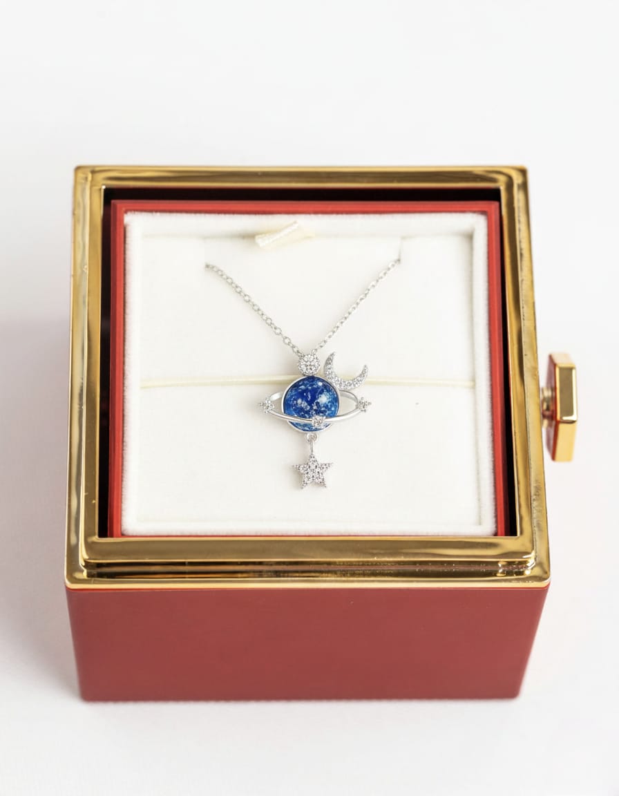 To My Daughter – Special Star Necklace (With Preserved Rose Box)
